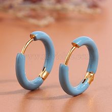 1 Pair Simple Style Triangle Circle Heart Shape Stainless Steel Hoop Earrings ZQ9493