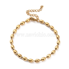 Ion Plating(IP) 304 Stainless Steel Oval Ball Chain Bracelets for Women KF0552