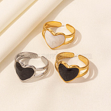 Stylish Stainless Steel Heart Oil Drip Ring for Women KZ3885