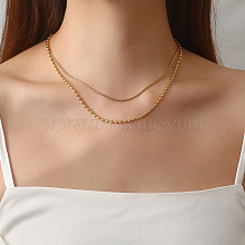 Stylish Stainless Steel Double Layered Pearl Necklace for Daily Wear. SQ0252