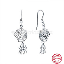 Rhodium Plated 925 Sterling Silver Dangle Earrings YI5281