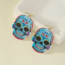 Hip-Hop Skull Arylic Printing Halloween Women'S Drop Earrings