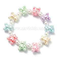 Cute Acrylic Bear & ABS Plastic Pearl Beaded Stretch Kids Bracelets