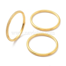 3Pcs Ion Plating(IP) 304 Stainless Steel Plain Band Rings Set, Stackbale Rings