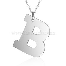 201 Stainless Steel Initial Pendants Necklaces, with Cable Chains, Letter