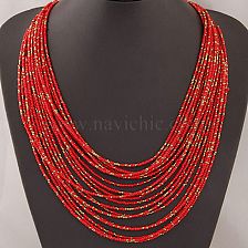 Women'S Bohemian Geometric Beaded Necklace Splicing Necklaces