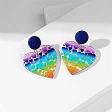 Fashion Heart Shape Arylic Plating Women'S Earrings 1 Pair