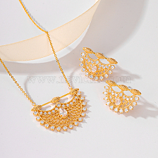 Elegant Gold-Plated Crescent Moon Jewelry Set with Zirconia Stones