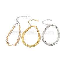 304 Stainless Steel Interlocking Herringbone Chain Bracelet for Men Women