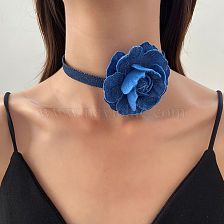 Princess Vintage Style Pastoral Flower Cloth Women'S Choker