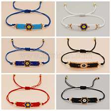 Glass Seed Evil Eye Braided Bead Bracelet for Women