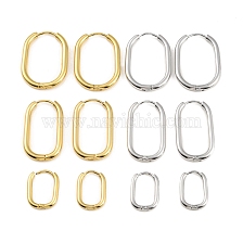 304 Stainless Steel Oval Hoop Earrings