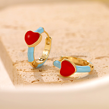 Love Heart Double Hoop Earrings for Women, Fashion Party Date Wear.