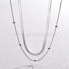 Stainless Steel Lock Bone Chain Blade Hip-hop Style Necklace