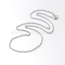 316 Surgical Stainless Steel Cable Chain Necklaces, with Brass Spring Ring Clasps