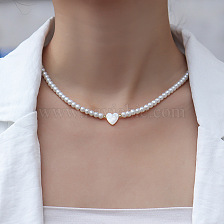 Elegant Pearl Necklace for Women, High-Quality, Non-Fading, Heart Pendant Jewelry