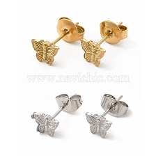 304 Stainless Steel Butterfly Stud Earrings for Women