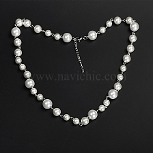 Stylish Stainless Steel Hip Hop Pearl Necklace for Daily Wear