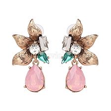  Wholesale Jewelry Alloy Colorful Diamond Flower-shaped Earrings