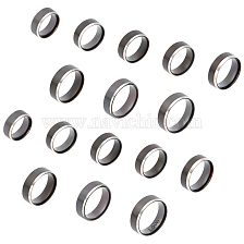 Unicraftale 16Pcs 8 Size 304 Stainless Steel Plain Band Rings Set