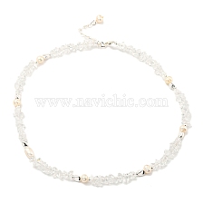 Natural Pearl & Natural Quartz Crystal Chip Beaded Necklaces