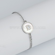 Stainless Steel Shell Letter Bracelet Women European American Shell Titanium Steel English Letter Bracelet.