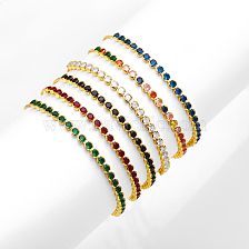 1 Piece Simple Style Round Copper Plating Inlay Zircon Bracelets