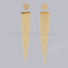 Brass Ball Chains Dangle Earrings, with Brass Slide On End Clasp Tubes and 304 Stainless Steel Stud Earring Findings