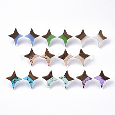 Resin & Walnut Wood Stud Earrings, with 304 Stainless Steel Pin, Star