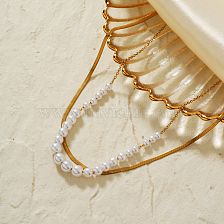 Elegant Pearl Layered Necklace European Style Fashion Jewelry Trendy Accessory