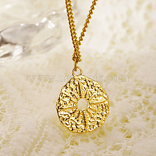 Fashionable Stainless Steel Irregular Circle Pendant with Twelve-pointed Star