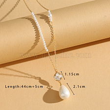 Four-leaf clover pearl necklace, simple and luxurious, 18k gold-plated jewelry.