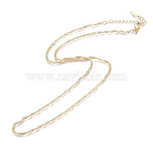 Gold Plated Tin Alloy Twisted Singapore Chain Fine Necklaces,, with Lobster Claw Clasps, 18 inch, 1.5mm