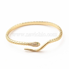 Green Cubic Zirconia Snake Wrap Open Cuff Bangle, Brass Jewelry for Women, Cadmium Free & Lead Free