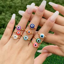 1 Piece Vintage Style Eye Arylic Copper Women'S Rings