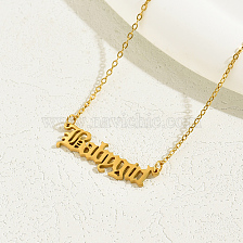 Fashionable Retro Letter Pendant Necklace for Women, 18K Gold Plated