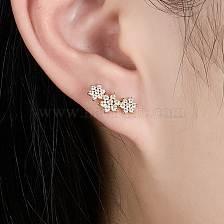 Tremella Flower Zircon Jewelry - Elegant S925 Nail Pair