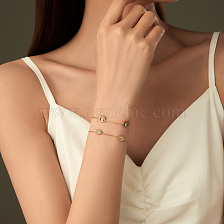 Stainless Steel Gold Plated Eye Design Zircon Inlaid Fashion Bracelet