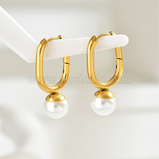 Golden geometric pearl earrings with vintage fashion and high-end charm.