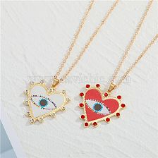 Bohemia Diamond Heart-shaped Demon Eye Necklace