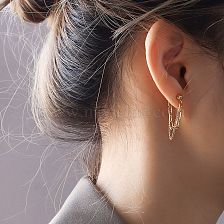 Fashion  Tassel Double-layer Chain Earrings