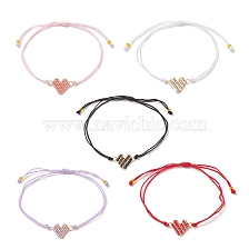 Handmade Japanese Seed Heart Link Bracelets, Adjustable Bracelet for Women