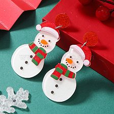 Mini Snowman Christmas Tree Boots Gloves Snowflake Cup Acrylic Earrings.