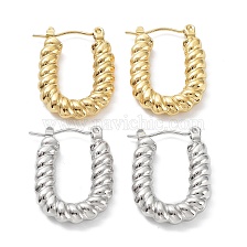 304 Stainless Steel Oval Hoop Earrings