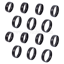 Unicraftale 21Pcs 7 Size 304 Stainless Steel Plain Band Rings Set