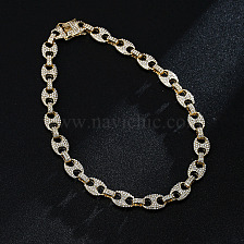 Shiny Metal Necklace with Full Drills, Hip-hop Style, Fashionable and Versatile.