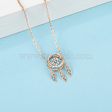 925 Silver Dreamcatcher Necklace with Zirconia in Rose Gold Plating