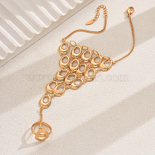 Elegant Gold Plated Hollow Water Drop Layered Finger Bracelet for Women