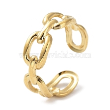 304 Stainless Steel Finger Rings, Polished, Cable Chain Style Cuff Rings for Women