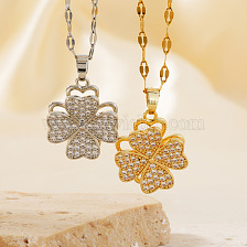 Fashionable and Cute Colorful Clover Necklace with Sparkling Diamonds